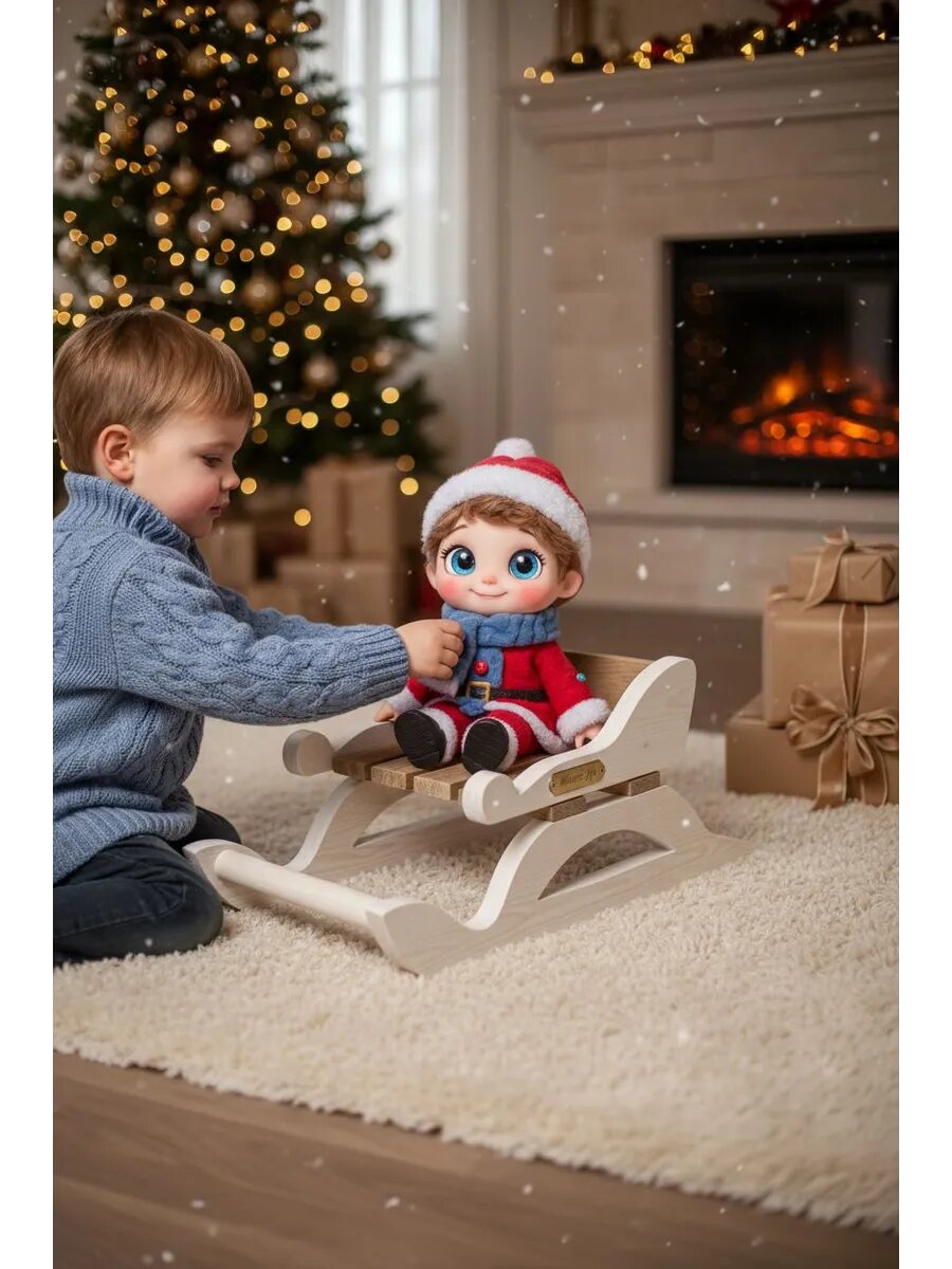 Санки для кукол деревянные — фото 1