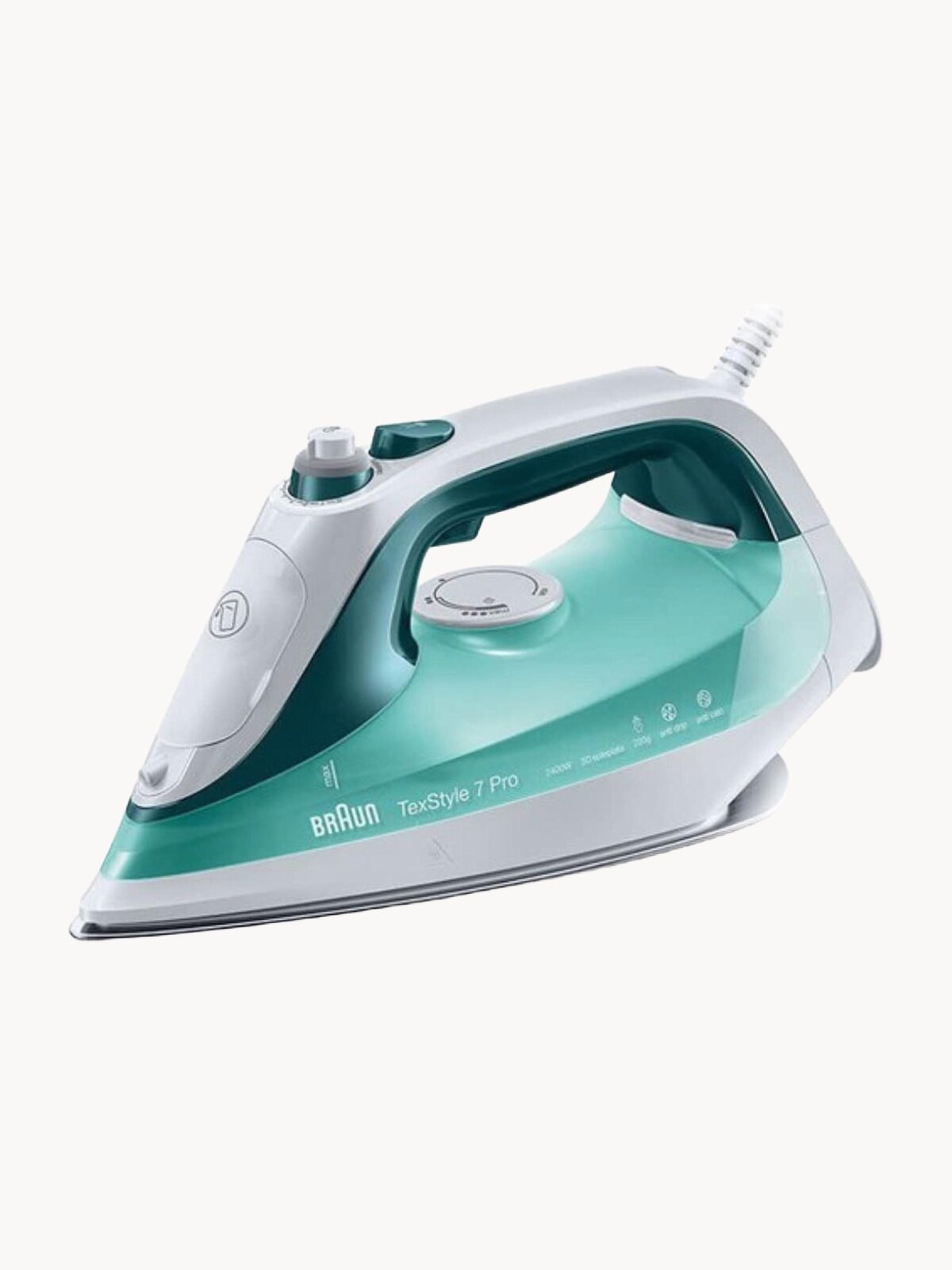 Утюг BRAUN TexStyle 7 Pro SI7042GR (Цвет: Белый/Зеленый; Подошва: EloxalPlus)