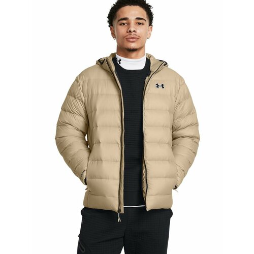 фото Куртка спортивная under armour legend down hooded jacket, размер sm, бежевый