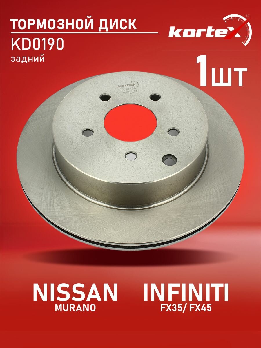 Диск тормозной Kortex для Infiniti Q50, Q70 / Nissan Murano, задний (левый/правый)