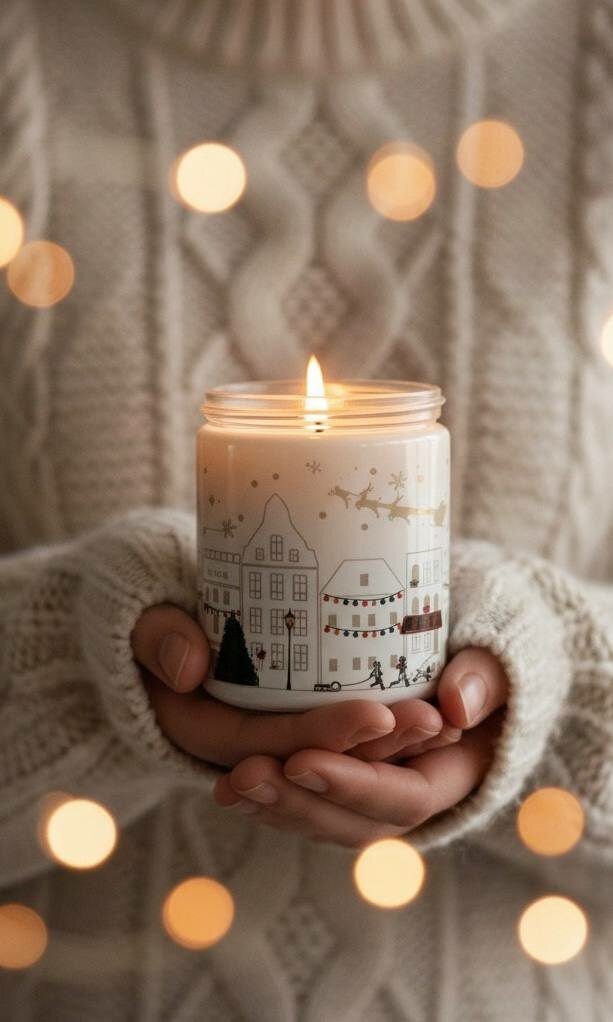 Декоративная свеча интерьерная светодиодная LED в банке ароматическая — фото 1