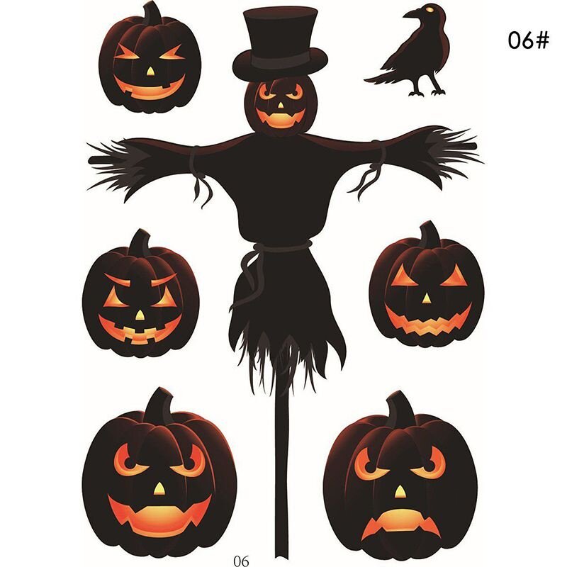 Наклейки ideal gift halloween party diy witch stickers skeleton ghost window wall decals decor for friends and family размер 6