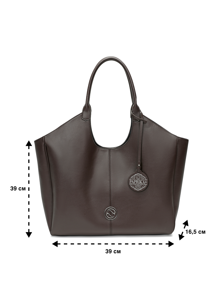 Сумка шоппер Paprika Bag Italy, фактура гладкая, коричневый — фото 1