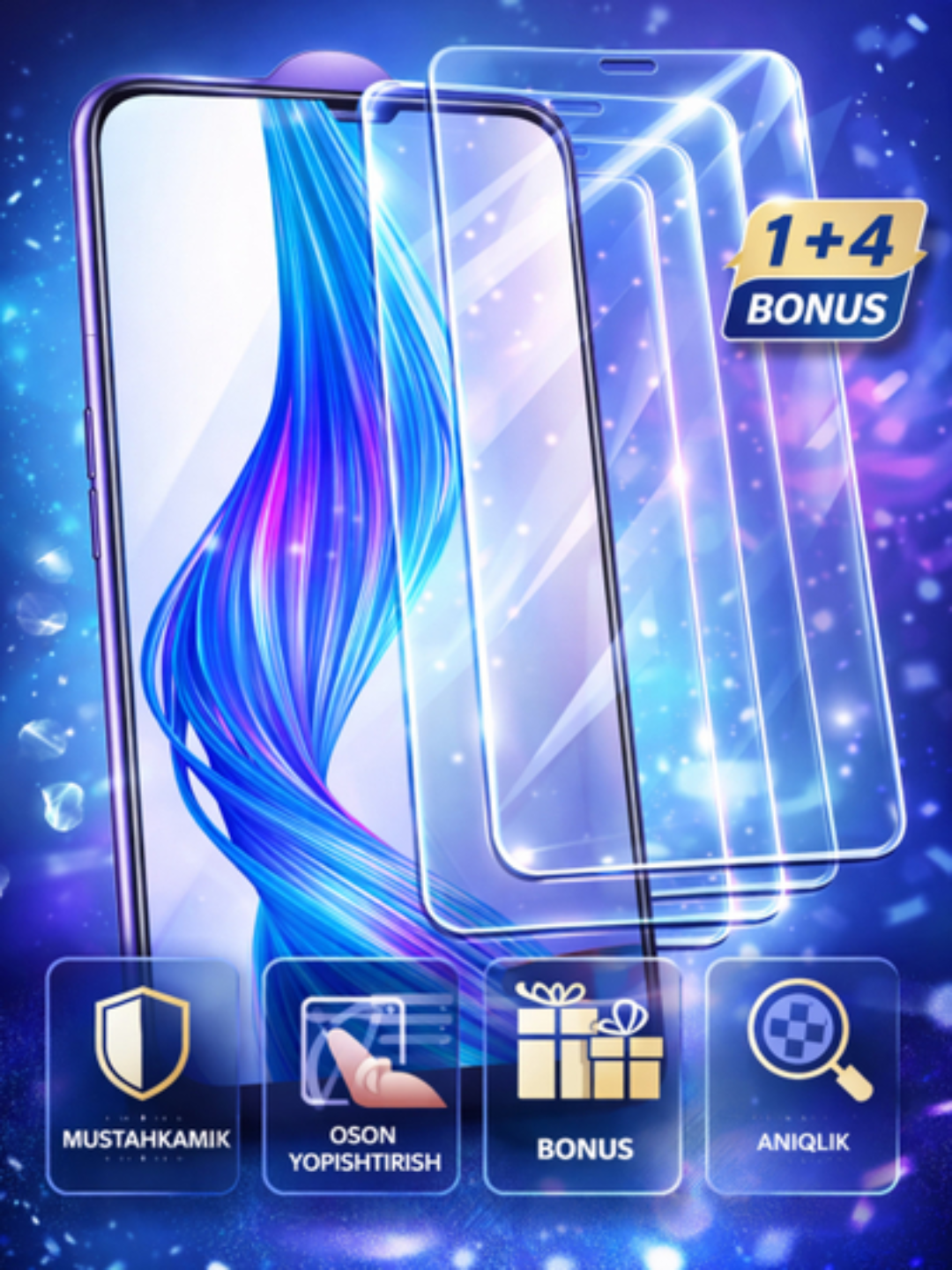 Защитное стекло 14 PRO MAX, для iPhone, олеофобное покрытие, твердость 11Н