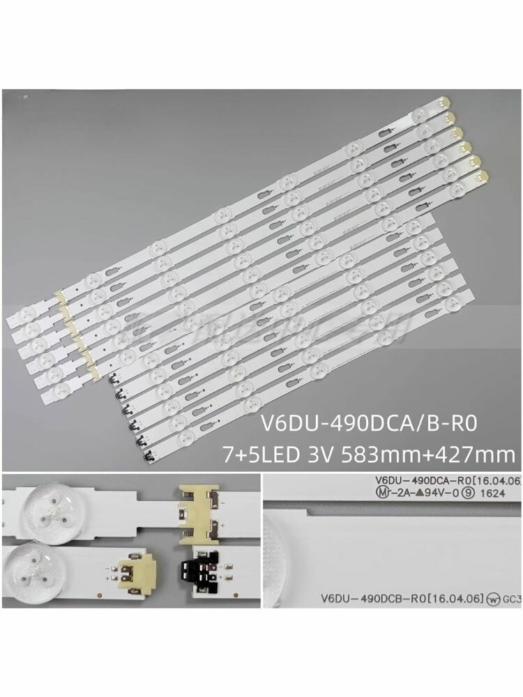 12шт. Подсветка V6DU-490DCA-R0 BN96-40633A для UN49MU6500 UE49MU6105K UA49MU6100K UN49KU6300F S_KU6.3K_49_FL30_L7 R5 LM41-00334A