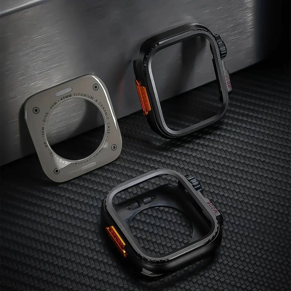 Чехол для Apple Watch 45 мм , металлический бампер для iWatch Series 9 8 7 6 5 4 SE-ROMIKY — фото 1