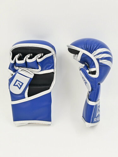 Изображение товара Перчатки для ММА RagE Fight Gear, синие, искусственная кожа, L