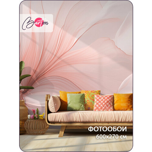 фото Фотообои на стену флизелиновые 3d абстракция цветы 600х270 см bartonwall m240-p barton wallpapers