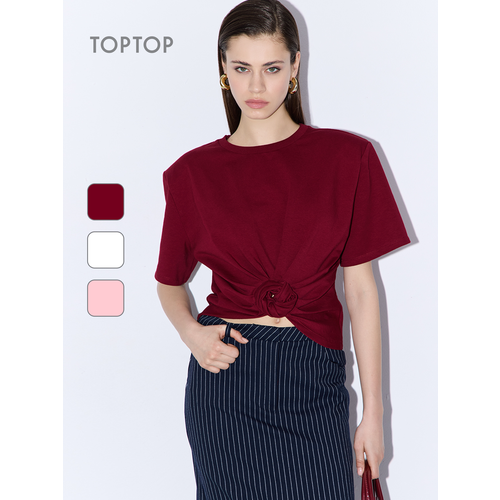 фото Футболка toptop, размер m, бордовый