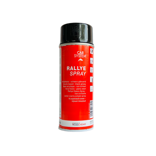фото Краска глянцевая carsystem rallye spray gloss, черная (400мл), аэрозоль