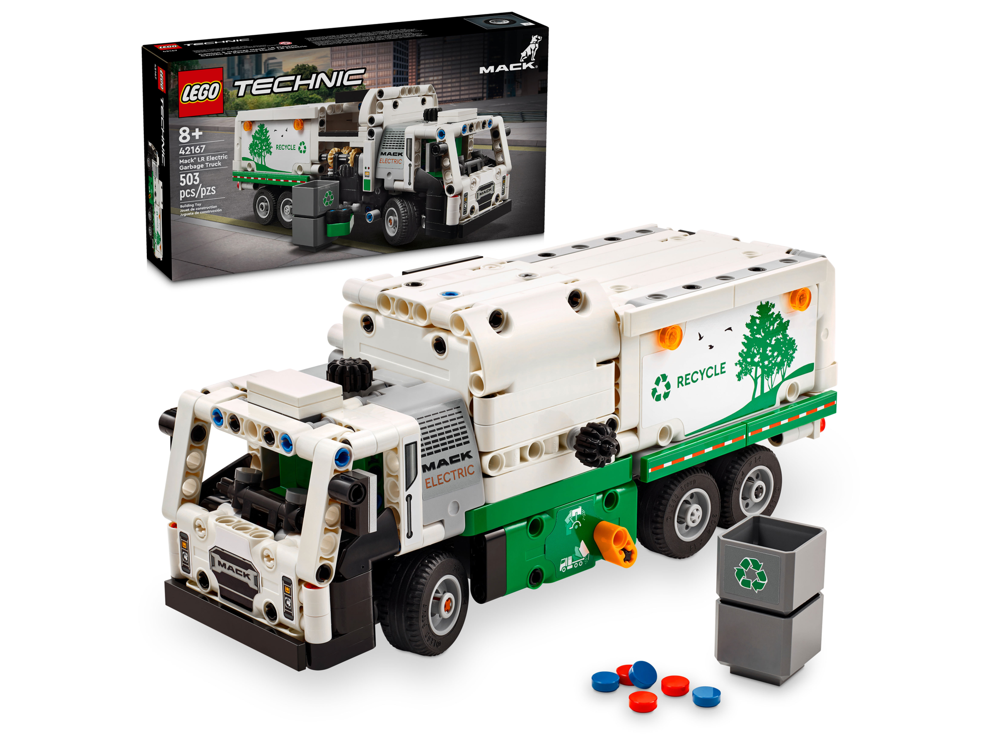 Конструктор LEGO Technic 42167 Электрический мусоровоз Mack LR, 503 дет.
