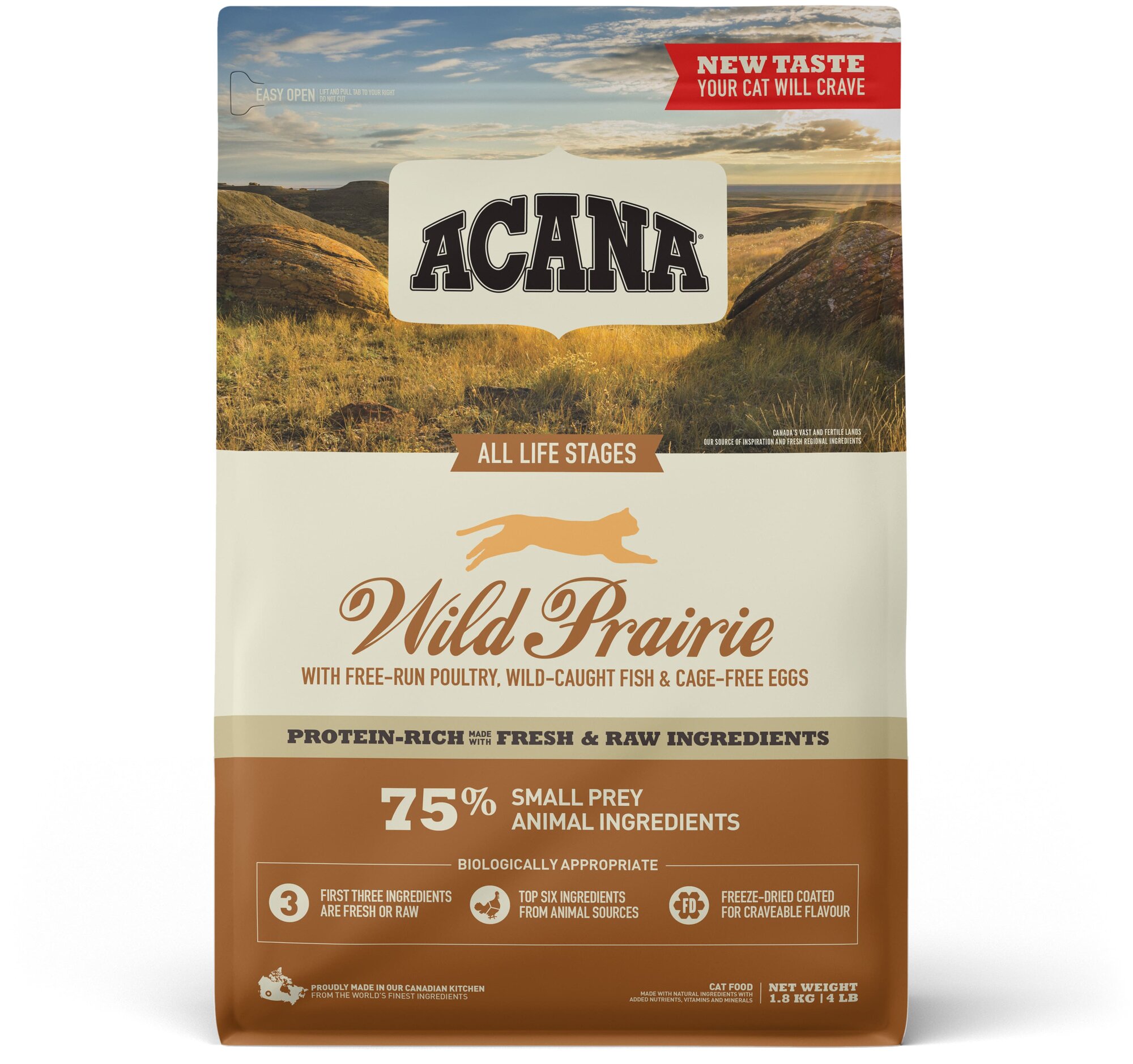 Acana Wild Prairie Cat Сухой корм для кошек и котят, Домашняя птица и Рыба 1.8 кг