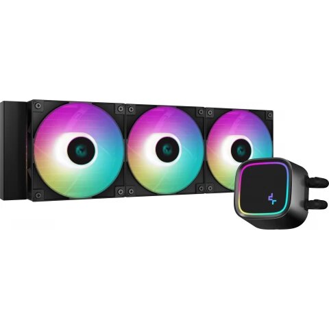 Система водяного охлаждения Deepcool LE720 ARGB Soc-AM5/AM4/1151/1200/1700 черный 4-pin 19-33dB Al 250W 1570gr Ret (R-LE720-BKAMMN-G-1)
