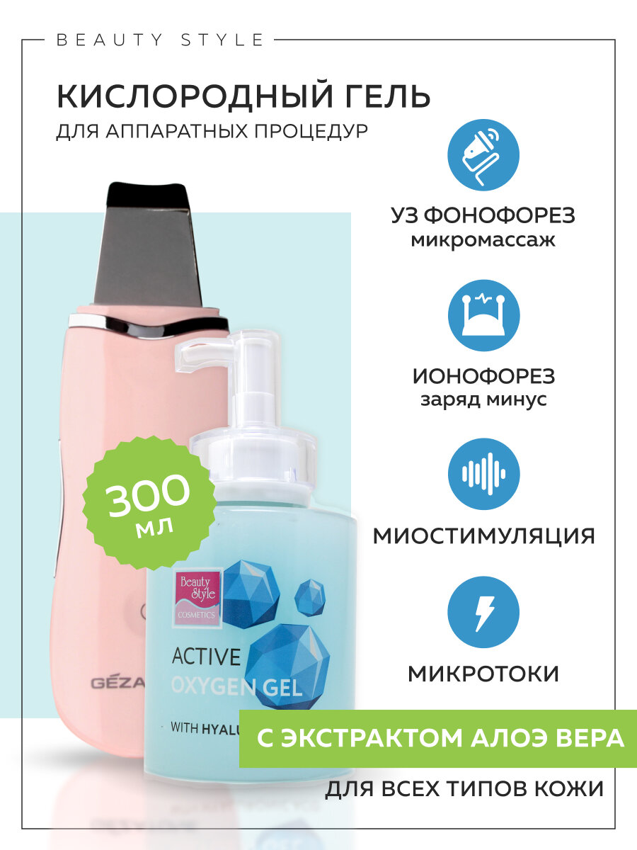 Beauty Style, Контактный токопроводящий гель для лица, гель для аппаратной косметологии и микротоков, 300 мл