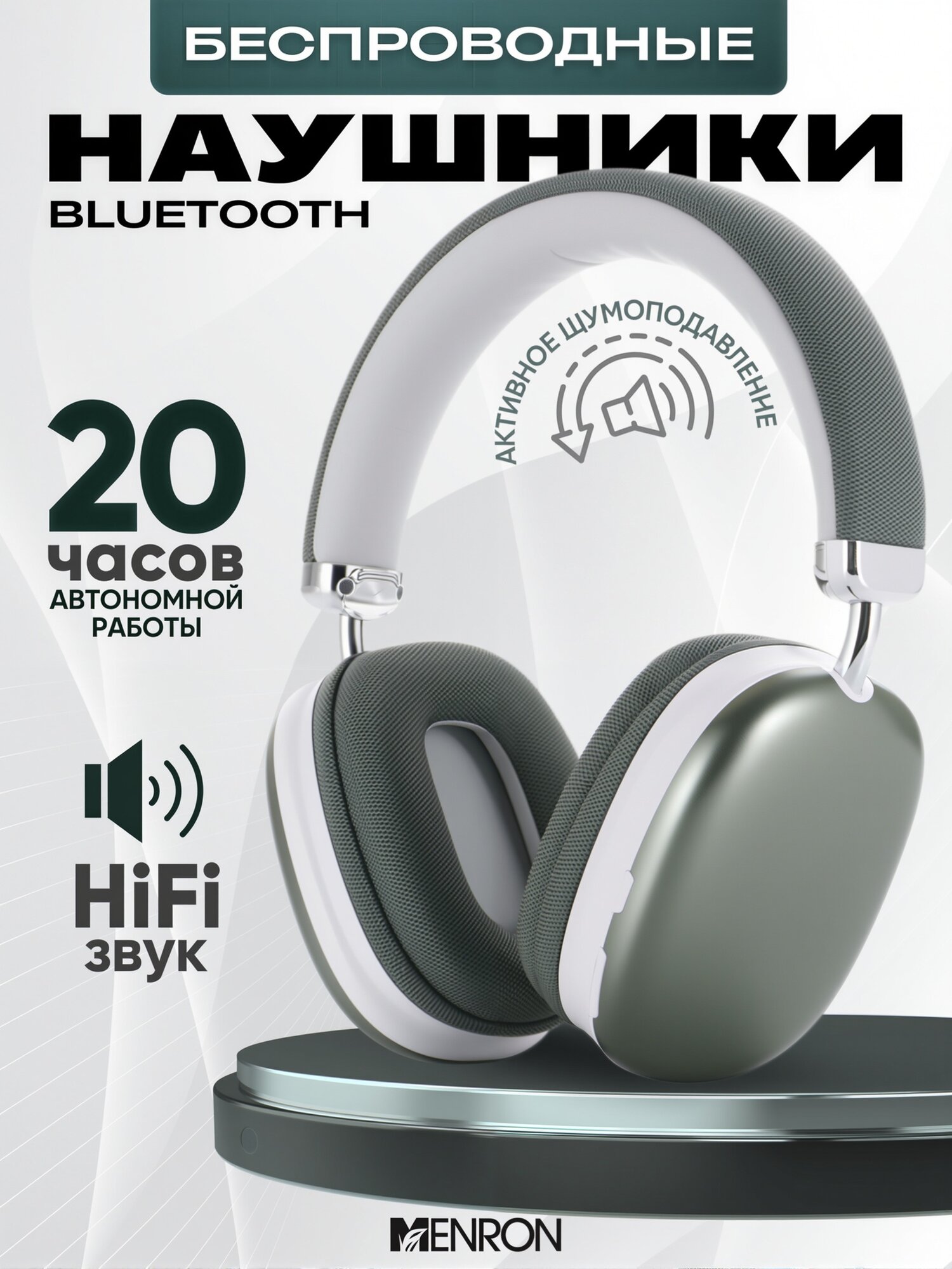Наушники беспроводные Menron Max V5.3 M001 ANC Bluetooth 5.3