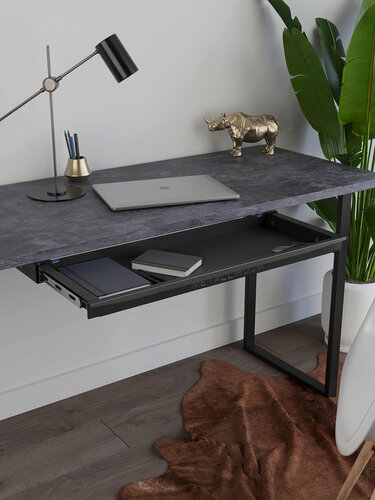 Изображение товара Выдвижной ящик под стол MetalliRoom шириной 65 см, металлический, цвет черный