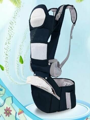 Картинки Детский рюкзак-кенгуру для путешествий. Трансформер кенгуру 4 в1 эргорюкзак для новорождённых от 0мес. Темно-синий