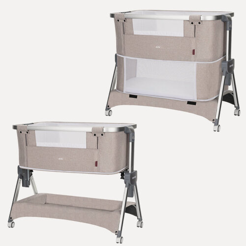 Изображение товара Кроватка-манеж Carrello "Aria" CRL-16401, 3 в 1, складная, гибкая настройка, бежевый, 84.5 см х 46.5 см