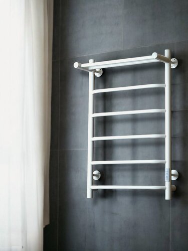 Изображение товара Полотенцесушитель Тругор, электрический, лесенка, белый матовый, скрытый монтаж, 80x40 см