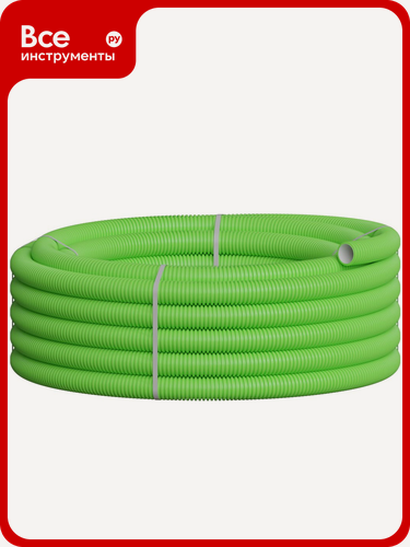 Изображение товара Вентиляционная труба гибкая двустенная для воздуховода (ПНД), антистатическая и антибактериальная D75 мм, цвет зелены
