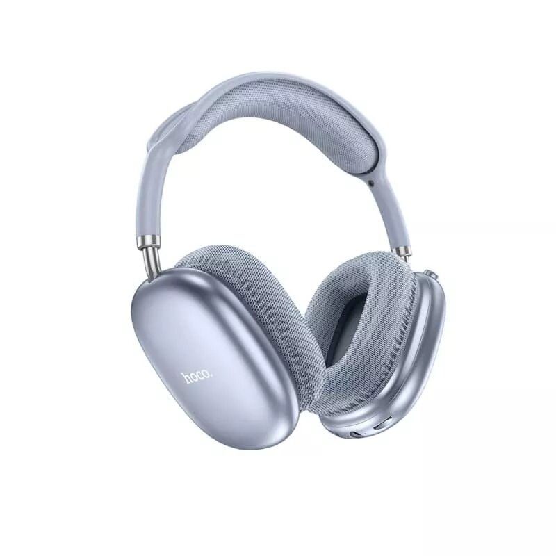 Наушники беспроводные Hoco W35 Air с микрофоном, полноразмерные, накладные, Bluetooth 5.3, AUX кабель 3.5 мм, голубые