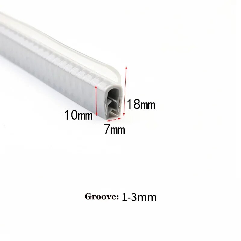 Резиновая уплотнительная лента U-образная 1-5 метров UG-11 gray 2M