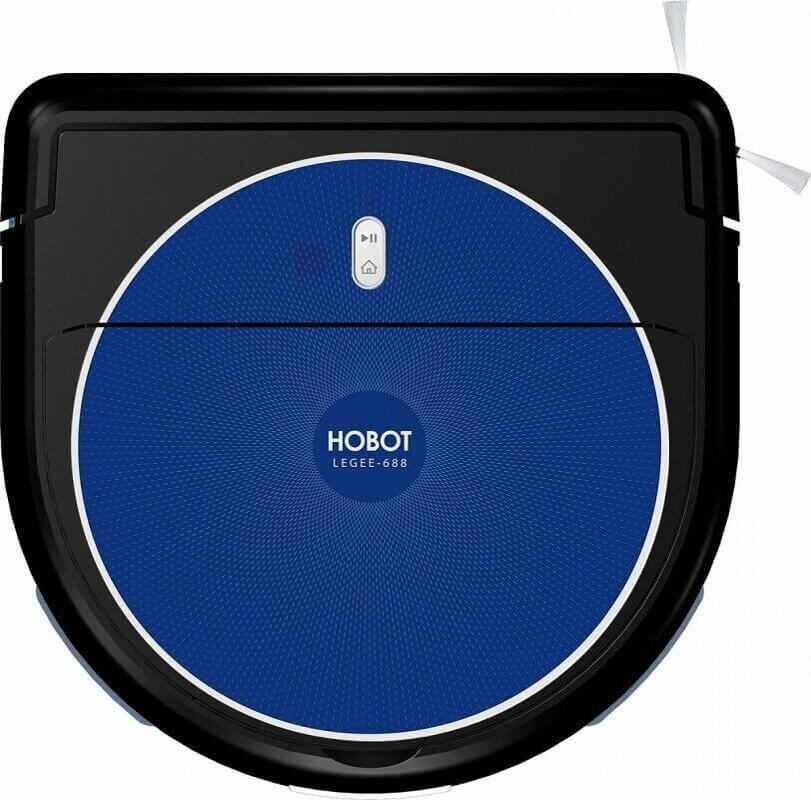 Робот-пылесос HOBOT Legee 688, черный/синий, с пультом, управление через Wi-Fi — фото 1