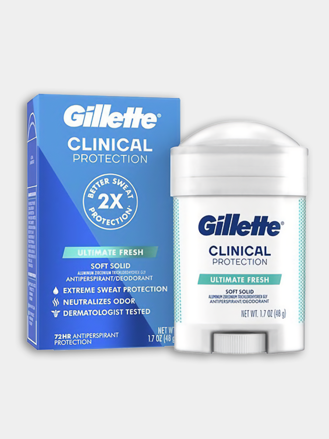 Антиперспирант-дезодорант Gillette Clinical Protection Ultimate Fresh Soft Solid, США, 48 г — фото 1