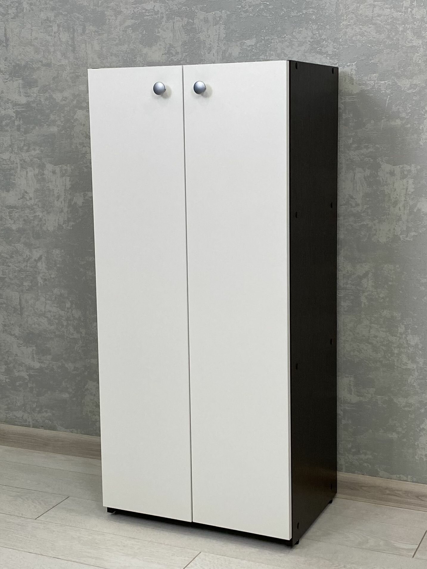 Комод СТ-14 50x112x34 см узкий универсальный цвет Венге/Белый Шагрень с доводчиком 3 полки