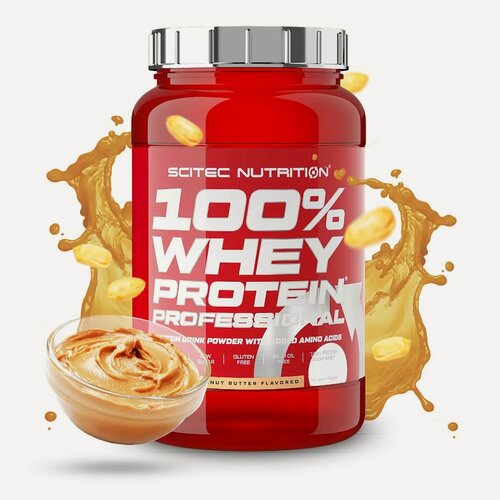 Изображение товара Протеин сывороточный Scitec Nutrition 100% Whey Protein Professional арахисовая паста 920 гр.