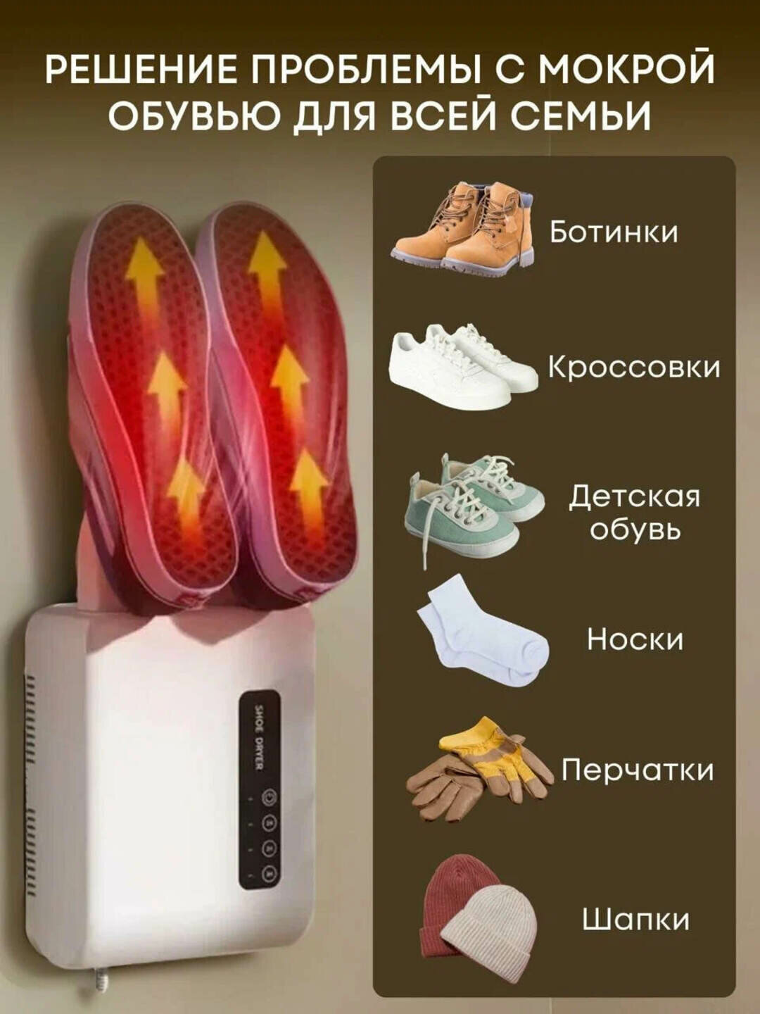 Электросушилка, УФ-излучение, для обуви, мощность 140 Вт, пластиковая, зеленая — фото 1