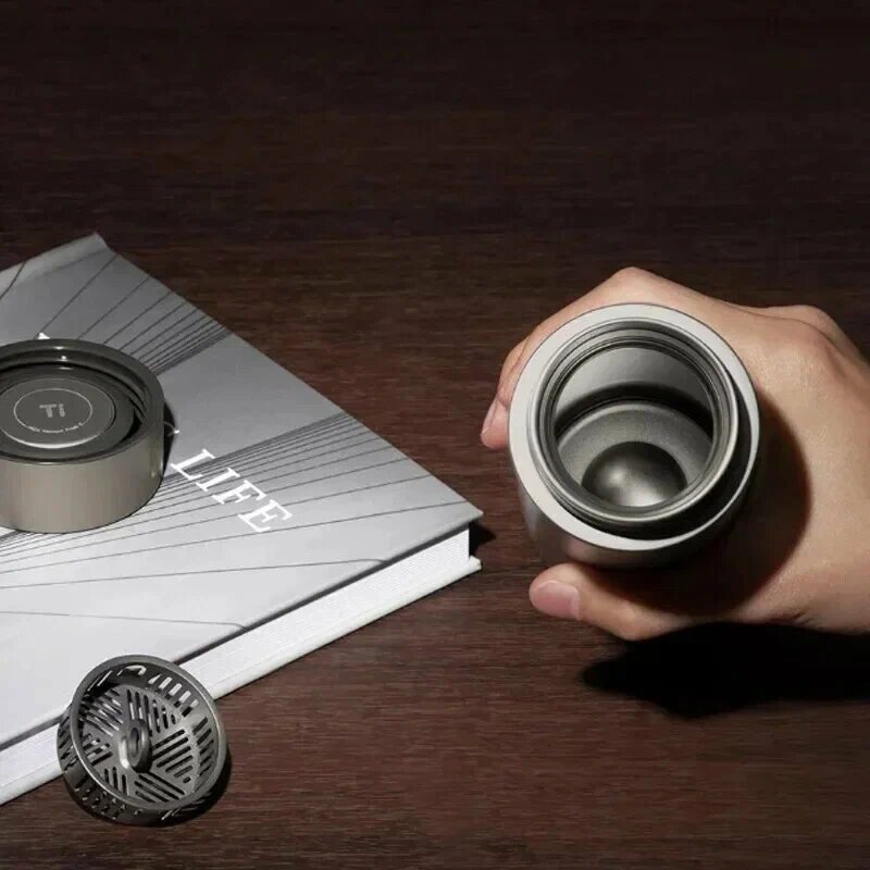 Продукты Xiaomi Термос Xiaomi Mijia thermos cup Ti 2 , черно-серый 480ml с ситечком