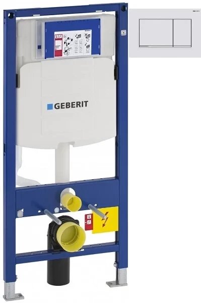 Инсталляция для унитаза Geberit Duofix Sigma 30 111.300.00.5 + 111.815.00.1 + 115.883. JT.1 с кнопкой смыва белый матовый/хром/белый матовый