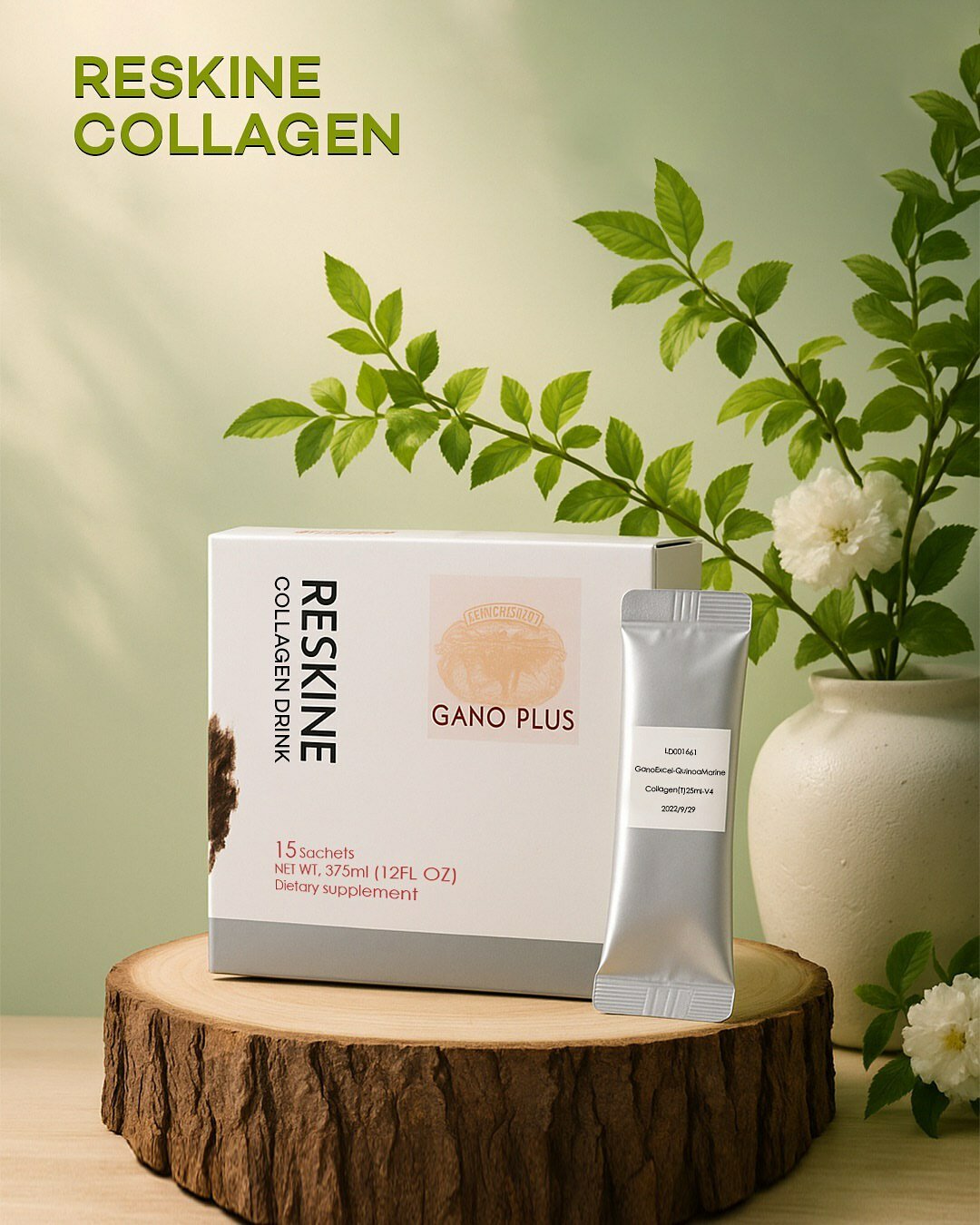 Reskine Collagen – биоактивный напиток для кожи, волос и ногтей, 375 мл