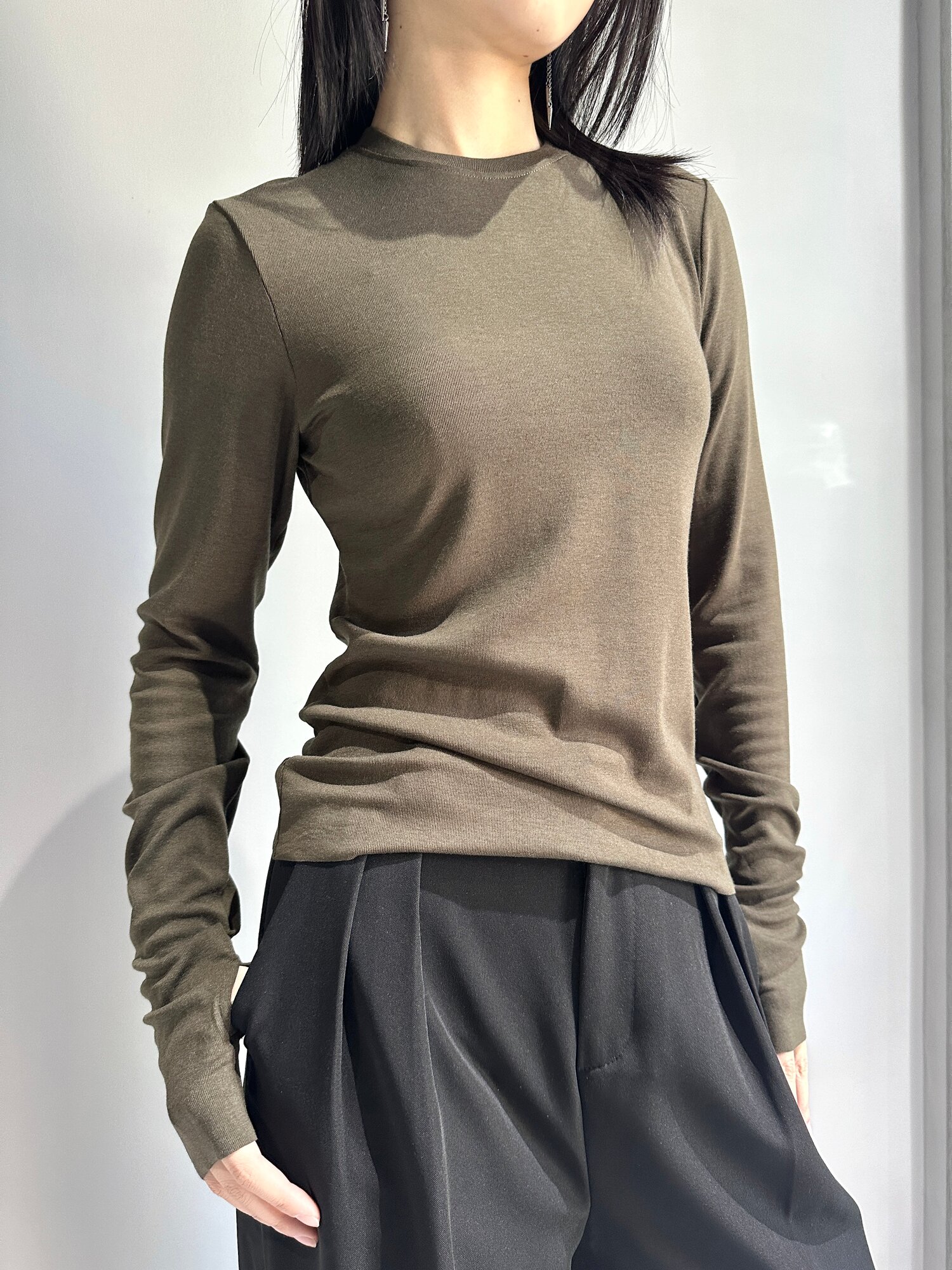 Лонгслив INK Коричневый, Темно-коричневый, Белый, размер Std, , темно-коричневый — фото 1