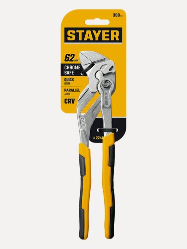 Изображение товара STAYER PlierWrench 300 мм, захват 68 мм, переставные клещи-гаечный ключ (22403)