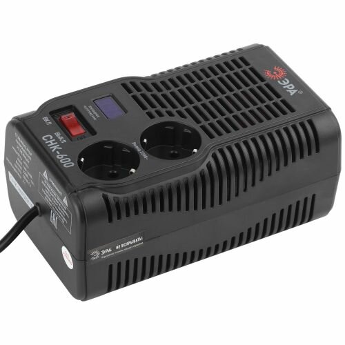 Стабилизатор напряжения ЭРА СНК-600 компакт, 160-260В/220В, 600ВА