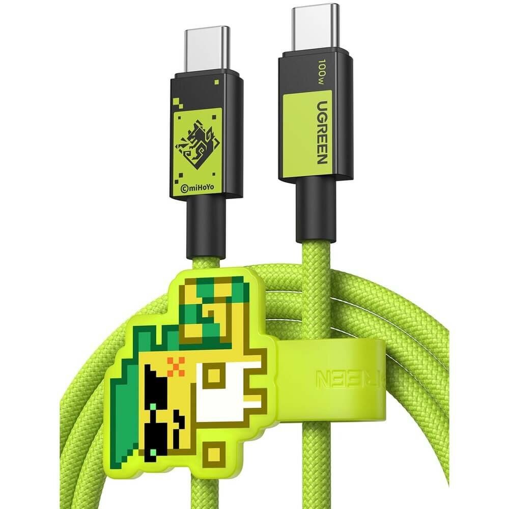 Кабель Ugreen Genshin Impact USB Type-C/USB Type-C 1 м зеленый (45063GI) — фото 1