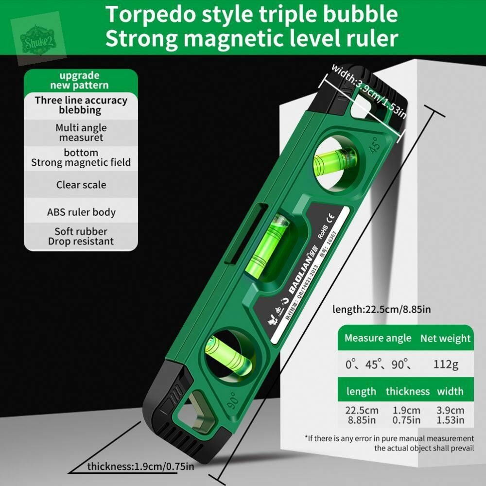 Магнитный торпедо - уровень Baolian длиной 230 мм миниатюрный уровень микро - измерительный баланс для деревообработки