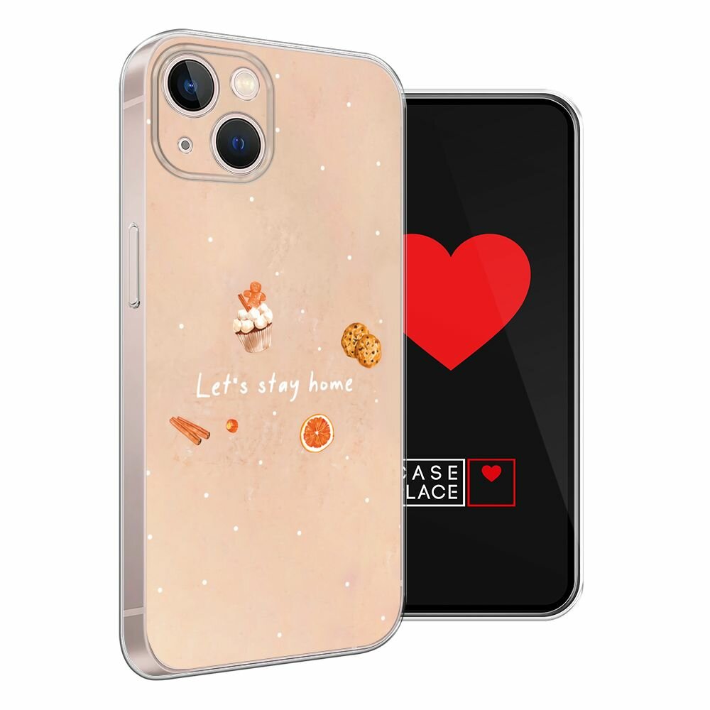 Чехол на Apple iPhone 13 / Айфон 13 с принтом Останемся дома — фото 1