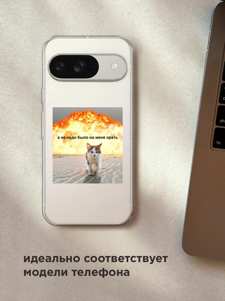 Чехол на Google Pixel 9 / Гугл Пиксель 9 с принтом "Не надо было орать", прозрачный — фото 1