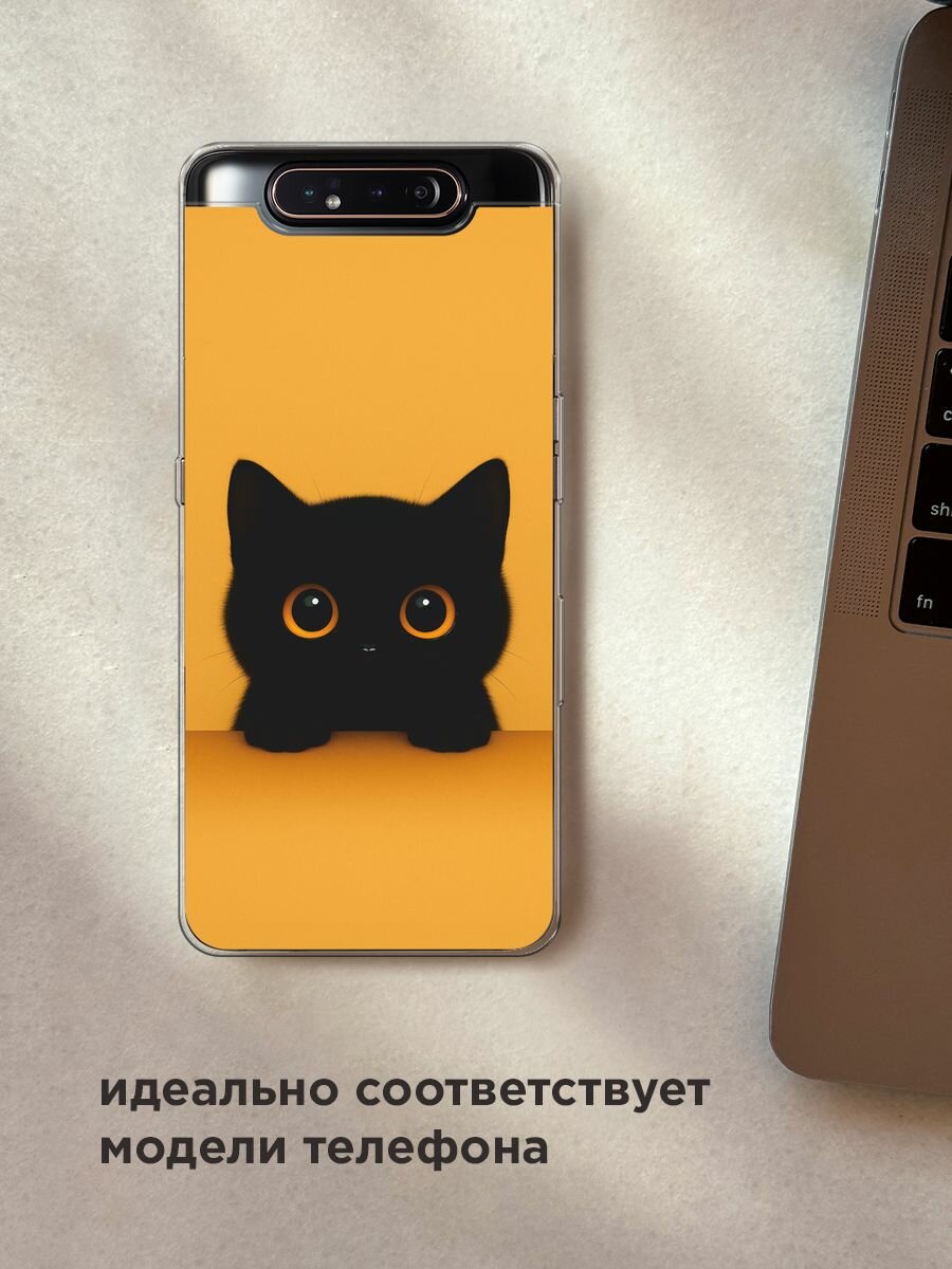Чехол на Samsung Galaxy A80 / Самсунг Гэлакси A80 с принтом "Контрастный котик" — фото 1