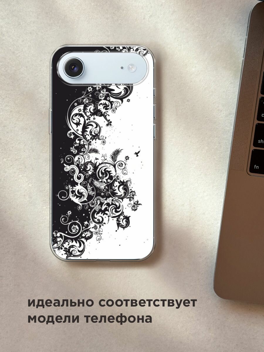Чехол на Apple iPhone Air / Айфон Айр с принтом "Черно белый узор" — фото 1