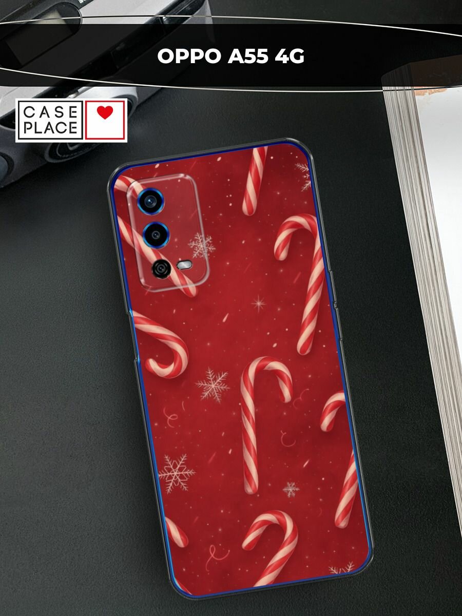 Чехол на Oppo A55 4G / Оппо А55 4G с принтом "Зимний леденец"