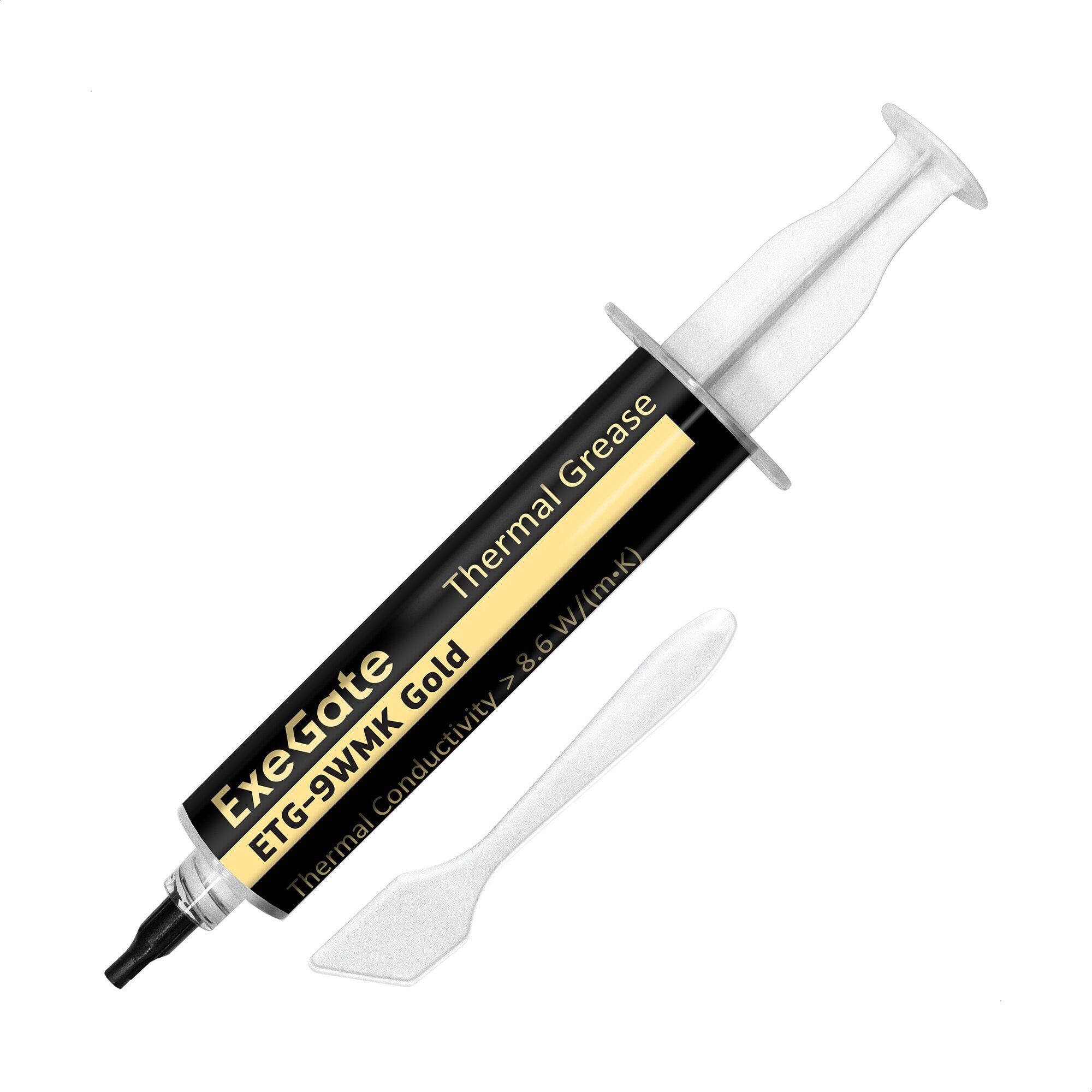 Термопаста ExeGate ETG-9WMK Gold (8,6 Вт/(м•К), 20г, шприц с лопаткой) EX282345RUS