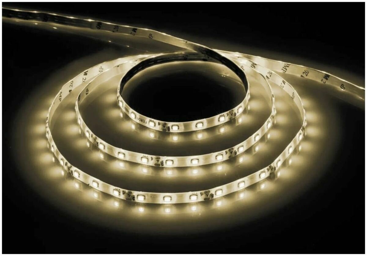 Лента светодиодная 14.4Вт/м 12В 3000К IP65 60LED/м теплый белый LS607 27654 FERON