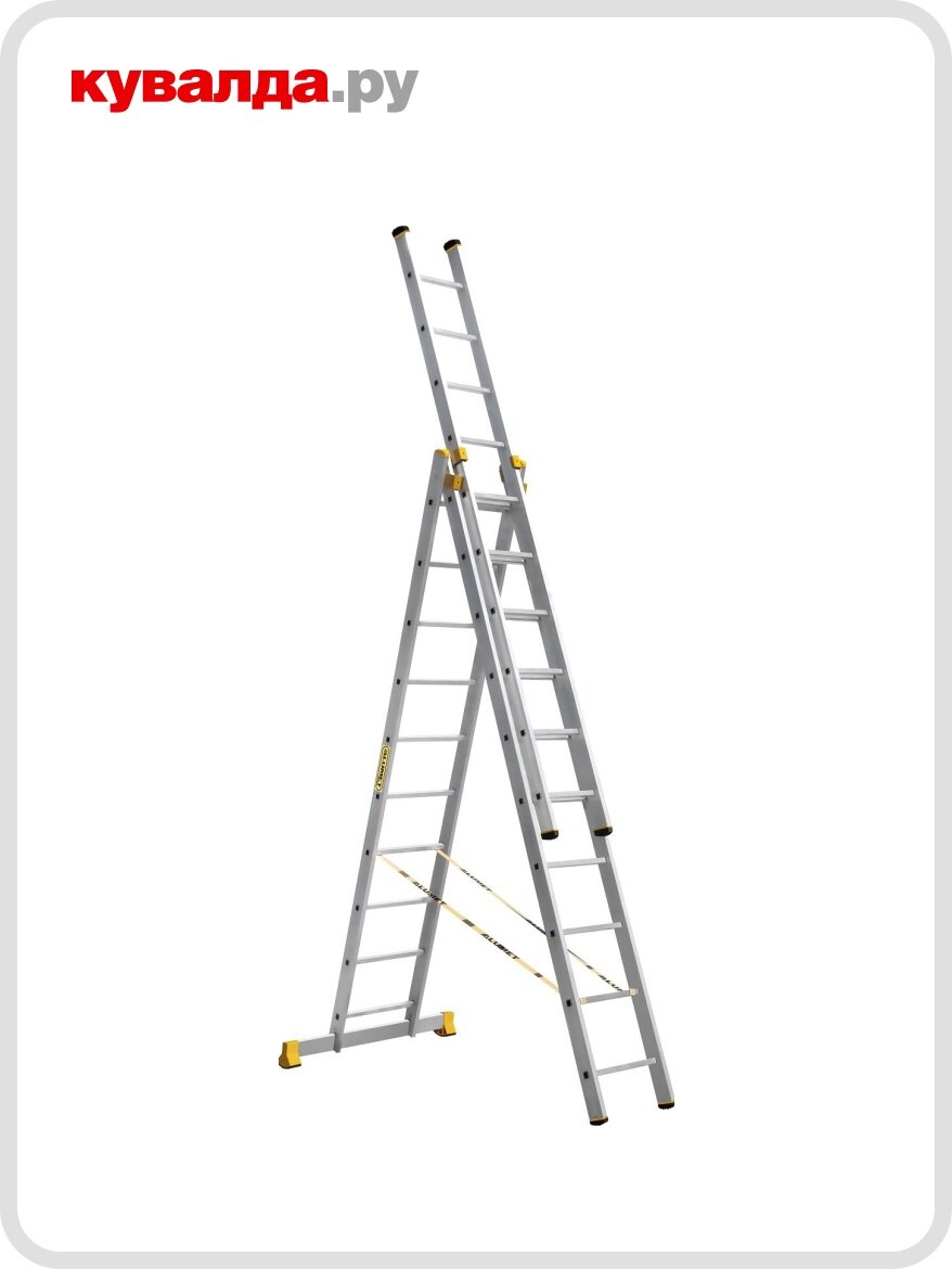 Лестница-стремянка трехсекционная алюмет 9310 3х10
