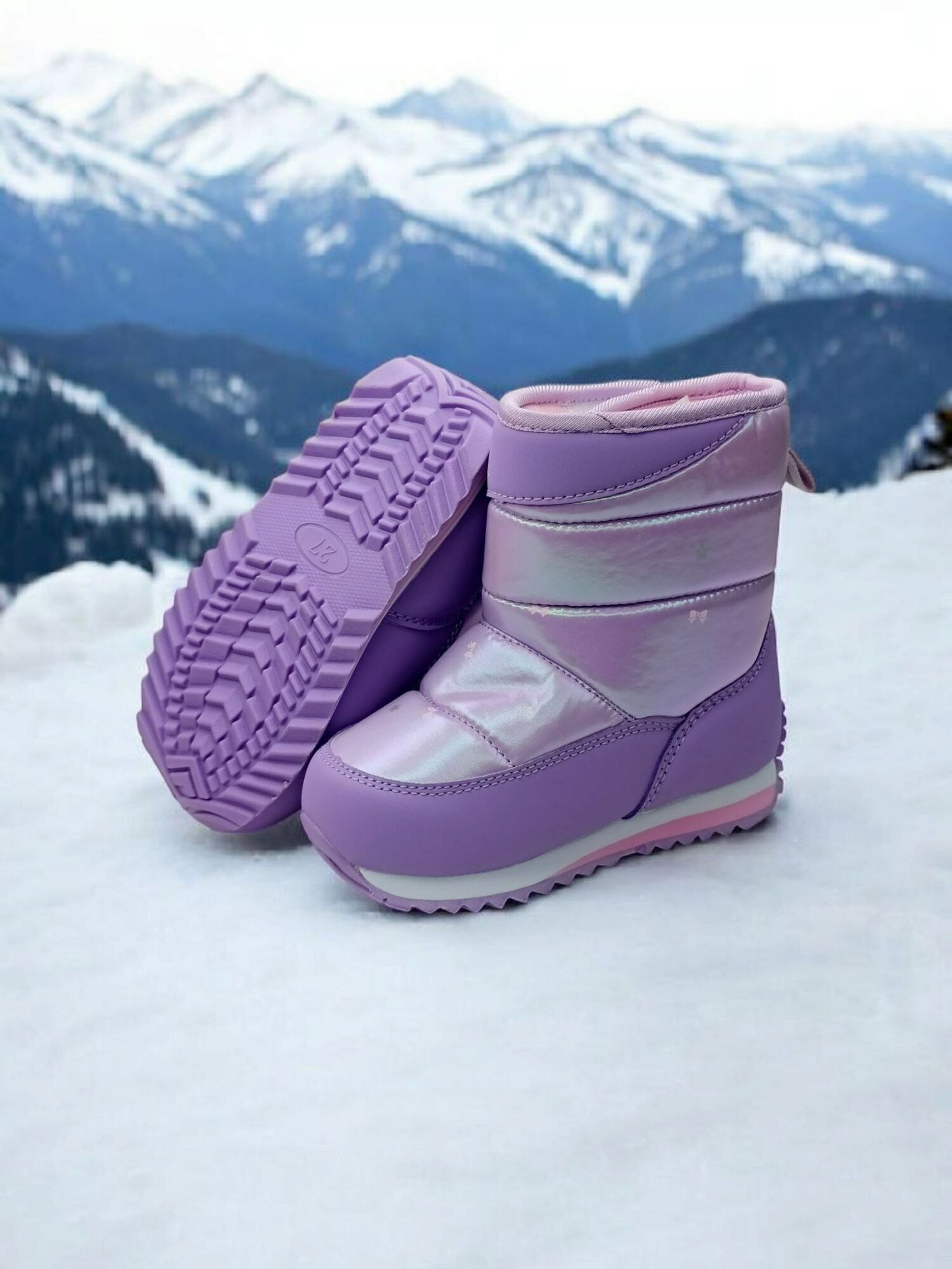 Дутики , размер 31, сиреневый — фото 1