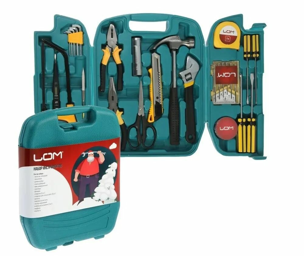 Набор инструментов в кейсе LOM "С новым Годом" (27 предметов) (7143897)