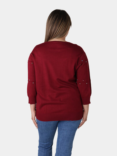 Свитер , размер OneSize, бордовый — фото 1